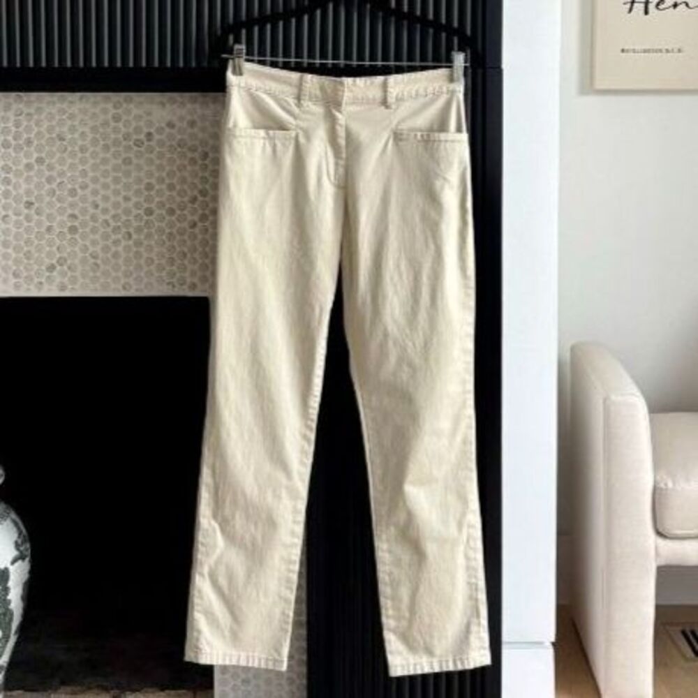 Classics by Worth 2P Khaki Straight Leg Chino Pants Stretch Cotton Fall EUC